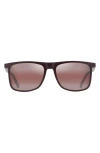 Maui Jim Makamae 56mm Polarized Square Sunglasses In Matte Burgundy