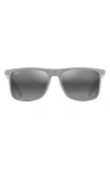 Maui Jim Makamae 619-14 Flattop Polarized Sunglasses In Matte Grey
