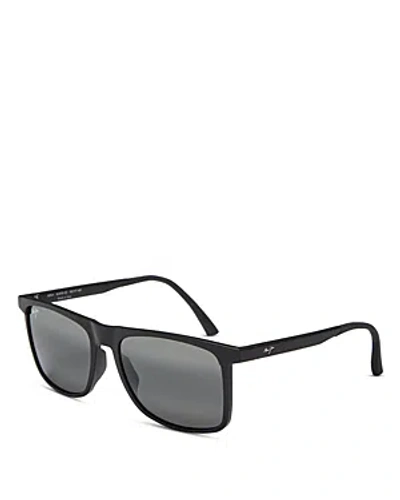 Maui Jim Makamae 619-02 Flattop Polarized Sunglasses In Grey