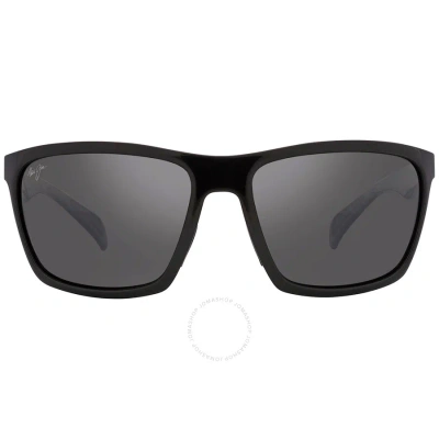 Maui Jim Makoa Neutral Grey Wrap Unisex Sunglasses 804-02 59 In Black / Grey
