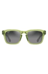 Maui Jim Maluhia 52mm Gradient Polarizedplus2® Square Sunglasses In Shiny Trans Grass Green