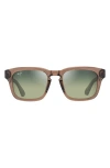 Maui Jim Maluhia 52mm Gradient Polarizedplus2® Square Sunglasses In Shiny Trans Light Brown