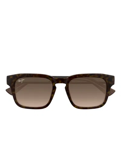 Maui Jim Maluhia Tortoiseshell Square Sunglasses In Brown