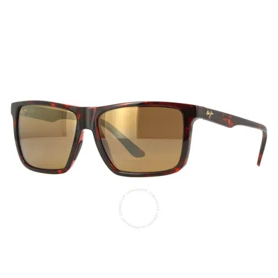 Maui Jim Mamalu Bay Hcl Bronze Rectangular Unisex Sunglasses H610-04 60 In Brown
