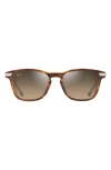 Maui Jim Manaolana 51mm Polarized Square Sunglasses In Shiny Dark Havana W/ Gold