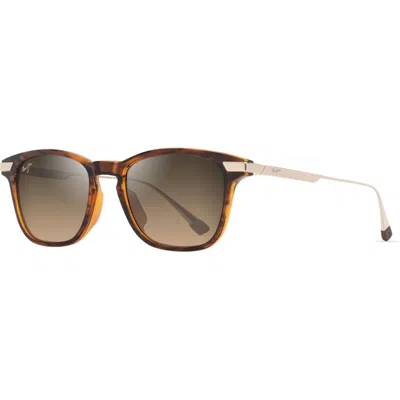 Maui Jim Mana'olana Hcl Bronze Square Unisex Sunglasses Hs623-10 51 In Brown