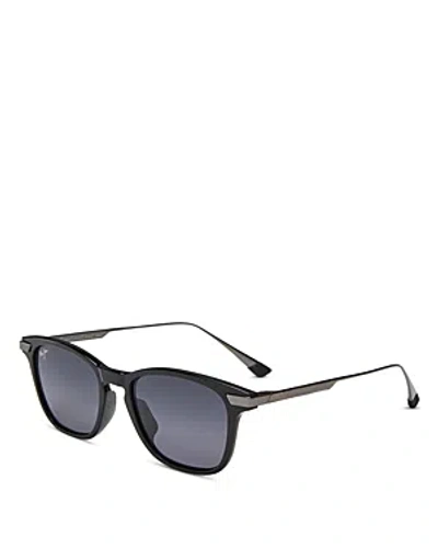 Maui Jim Manaolana Polarized Square Sunglasses, 51mm In Black