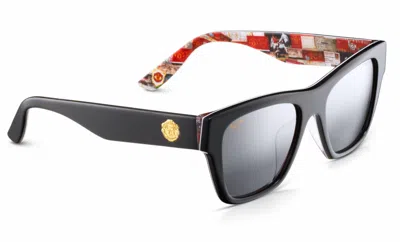 Pre-owned Maui Jim Manchester United  Treble Polarized Black & Red Sunglasses Mj832-36utd In Gray