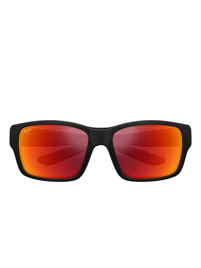 Maui Jim Mangroves Polarized Rectangular Sunglasses In Orange