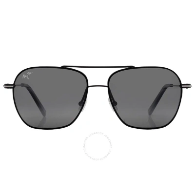 Maui Jim Mano Neutral Grey Navigator Unisex Sunglasses 877-02 57 In Black / Grey / Silver