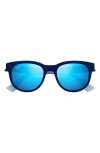 Maui Jim Maoli 52mm Polarizedplus2® Round Sunglasses In Blue/blue Hawaii