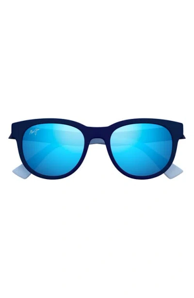 Maui Jim Maoli 52mm Polarizedplus2® Round Sunglasses In Blue/blue Hawaii