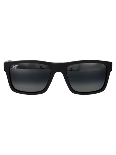 Maui Jim Matte Black Grey Acetate Sunglasses