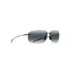 Maui Jim Breakwall 63mm Polarized Rectangle Sunglasses In Black