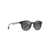 Maui Jim Hiehie Grey Hiehie Shiny Blk W T Sunglasses In Black