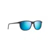 Maui Jim Lele Kawa 58mm Polarized Square Sunglasses In Dark Navy Stripe/blue Hawaii
