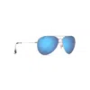 Maui Jim Hauoli 59mm Polarized Aviator Sunglasses In Blue
