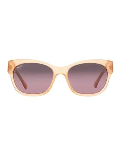 Maui Jim Monstera Leaf Mj747 Sunglasses Woman Sunglasses Gold Size 57 Acetate, Metal