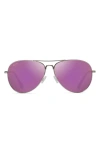 Maui Jim Mavericks 61mm Mirrored Polarizedplus2® Aviator Sunglasses In Rose Gold/maui Sunrise