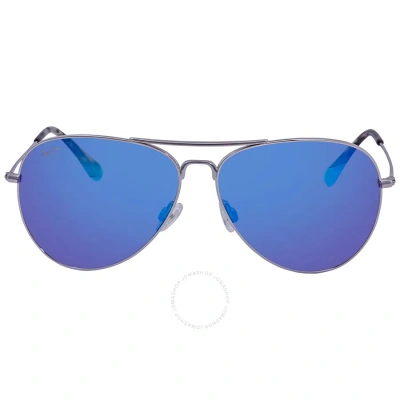 Maui Jim Mavericks Blue Hawaii Pilot Unisex Sunglasses B264-17 61 In Blue / Silver