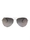 Maui Jim Mavericks Double-gradient Lenses Pilot-frame Sunglasses In Silver