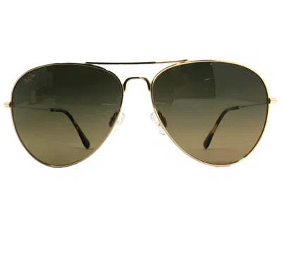 Pre-owned Maui Jim Mavericks Men's Gold Sunglasses Bronze Polarized Lens Hs264-16