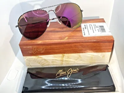 Pre-owned Maui Jim Mavericks P264-16r Rose Gold Titanium Pink Lens Aviator Sunglasses