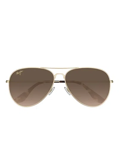 Maui Jim Mavericks Pilot Sunglasses In Gold