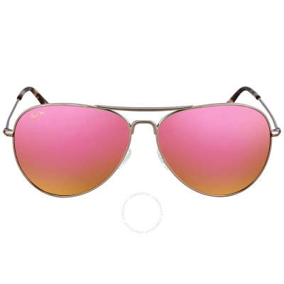 Maui Jim Mavericks Polarized Maui Sunrise Pilot Unisex Sunglasses P264-16r 61 In Gold / Rose / Rose Gold