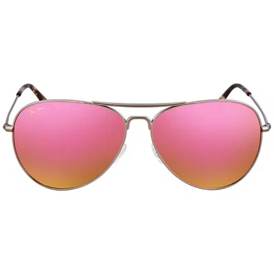 Maui Jim Mavericks Polarized Maui Sunrise Pilot Unisex Sunglasses P264-16r 61 In Pink