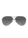 Maui Jim Mavericks Double-gradient Lenses Pilot-frame Sunglasses In Silver