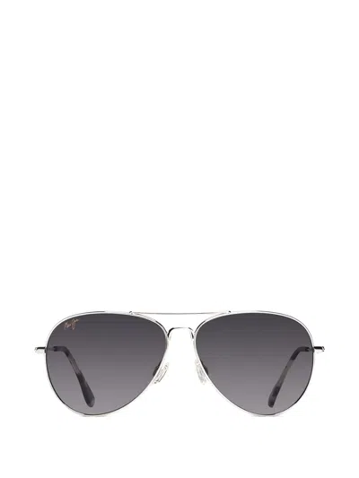 Maui Jim Mavericks Sunglasses In Silver