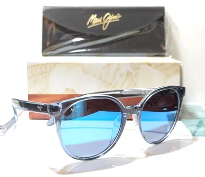 Pre-owned Maui Jim Mehana Women Blue Crystal / Blue Hawaii Polarized Sunglass Mj866-03