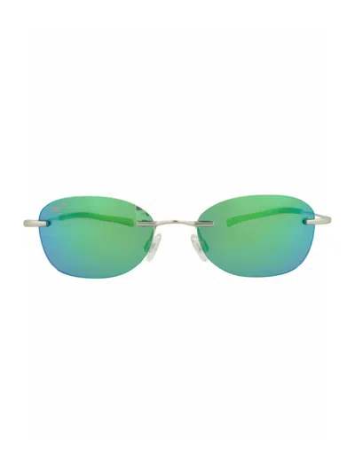 Maui Jim Memory Metal Round Unisex Sunglasses Gm333 In Green