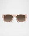 Maui Jim Men's Aloha Lane Acetate Rectangle Sunglasses In Pink