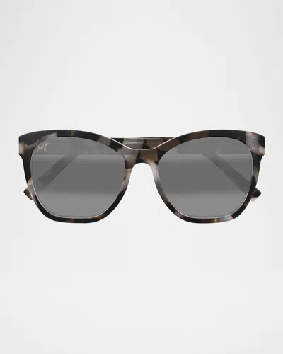 Maui Jim Men's Alulu Acetate Cat-eye Sunglasses In White