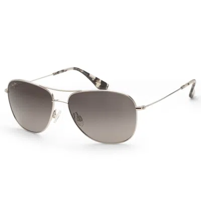 Maui Jim Men's Cliff House 58 Mm Silver Sunglasses