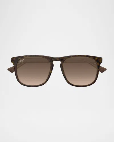 Maui Jim Men's Kupaa Nylon Square Sunglasses In Brown