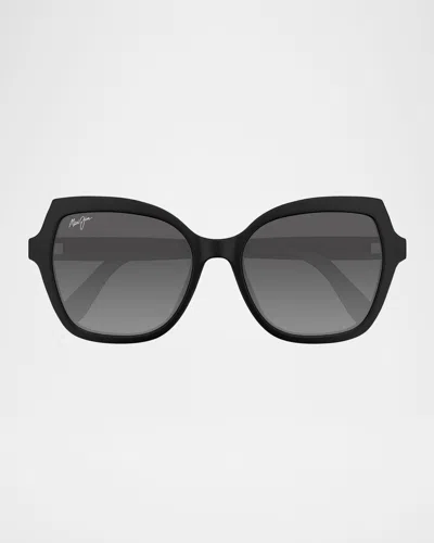 Maui Jim Men's Mamane Acetate Butterfly Sunglasses In Black