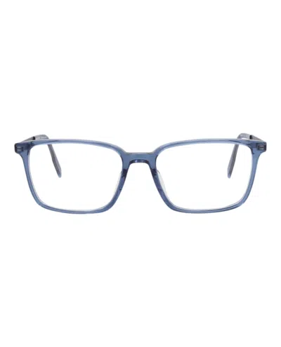 Pre-owned Maui Jim Men's  Squareframe Acetate And Stainless Stee Shirtl Optical Frames In Blue Blue Transparent