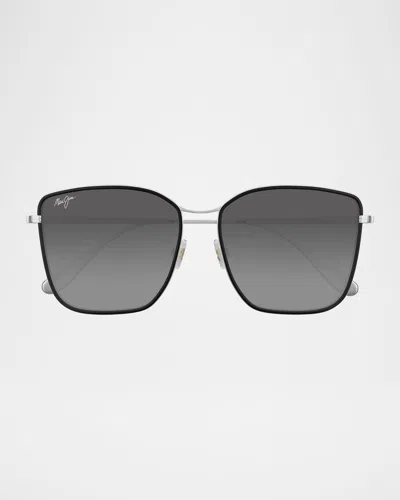 MAUI JIM MEN'S TIGER LILY TITANIUM AND ACETATE SQUARE SUNGLASSES