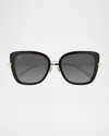 Maui Jim Men's Violet Lake Titanium And Acetate Cat-eye Sunglasses In Black