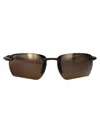 Maui Jim Metal Matte Brown Plastic Sunglasses In Black