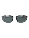 Maui Jim Metal Matte Silver Nylon Sunglasses In Gray