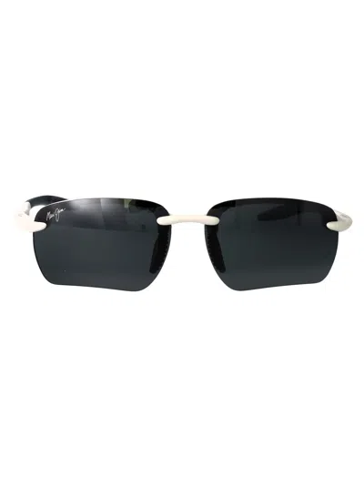 Maui Jim Metal Matte White Plastic Sunglasses In Multi