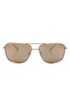 Maui Jim Mikioi Double-gradient Lenses Navigator-frame Sunglasses In Brown