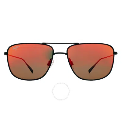 Maui Jim Mikioi Hawaii Lava Navigator Sunglasses Rm887-02 54 In Black