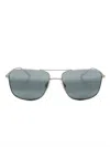 Maui Jim Mikioi Pilot-frame Sunglasses In Grey