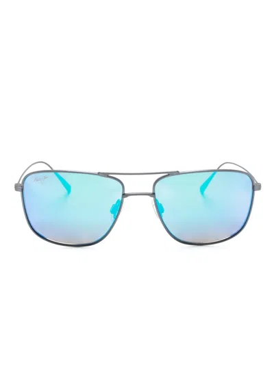 Maui Jim Mikioi Pilot-frame Sunglasses In Grey