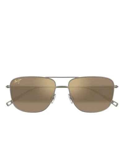 Maui Jim Mikioi Square-frame Sunglasses In Brown